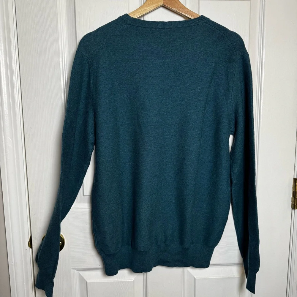 J.Crew Men’s Cotton Crewneck Sweater Teal Blue Green Size M NWT
